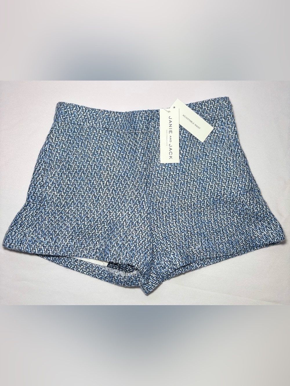 Janie and Jack Girls Blue Tweed Shorts ~ Adjustable waistband NWT!